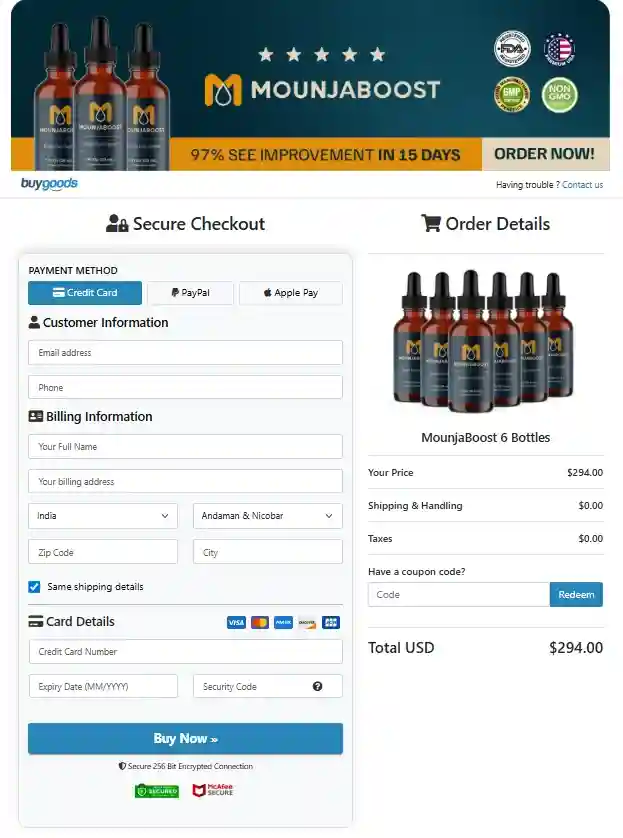 Mounjaboost Order Page